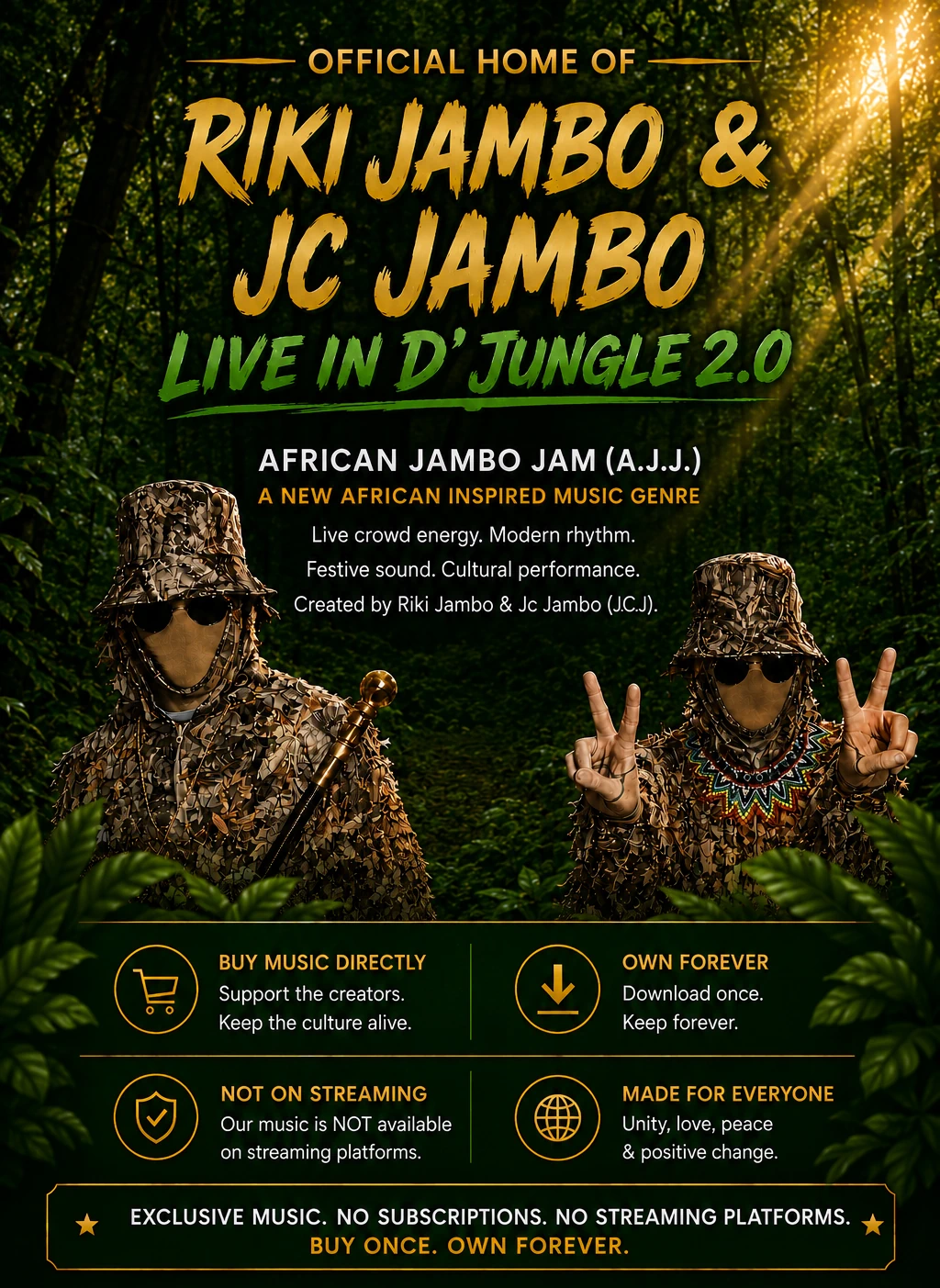 Riki Jambo & Jc Jambo African Jambo Jam Live in D’ Jungle 2.0 website header