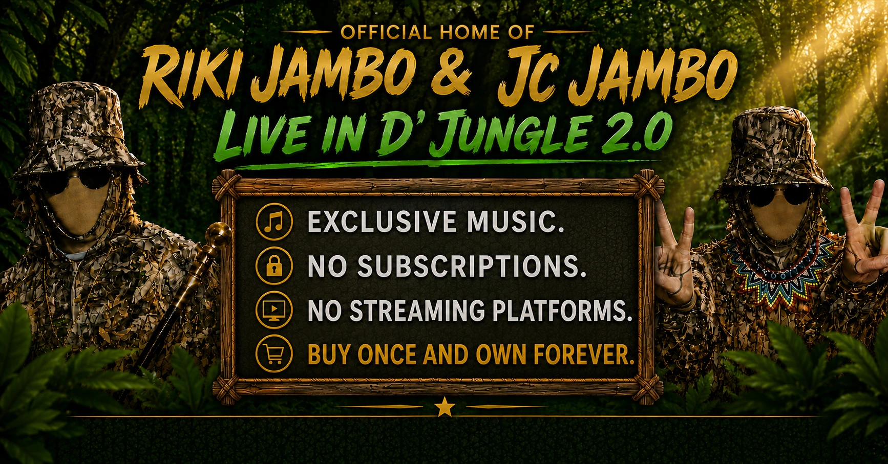 Riki Jambo & Jc Jambo African Jambo Jam Live in D’ Jungle 2.0 website header