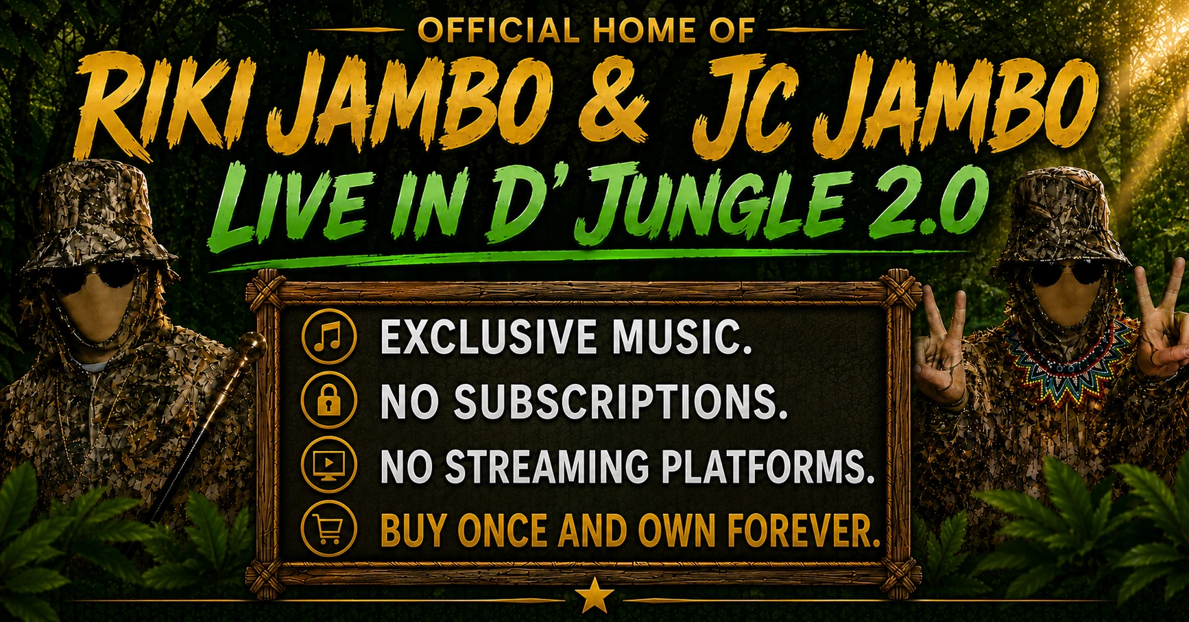 Riki Jambo & Jc Jambo African Jambo Jam Live in D’ Jungle 2.0 website header